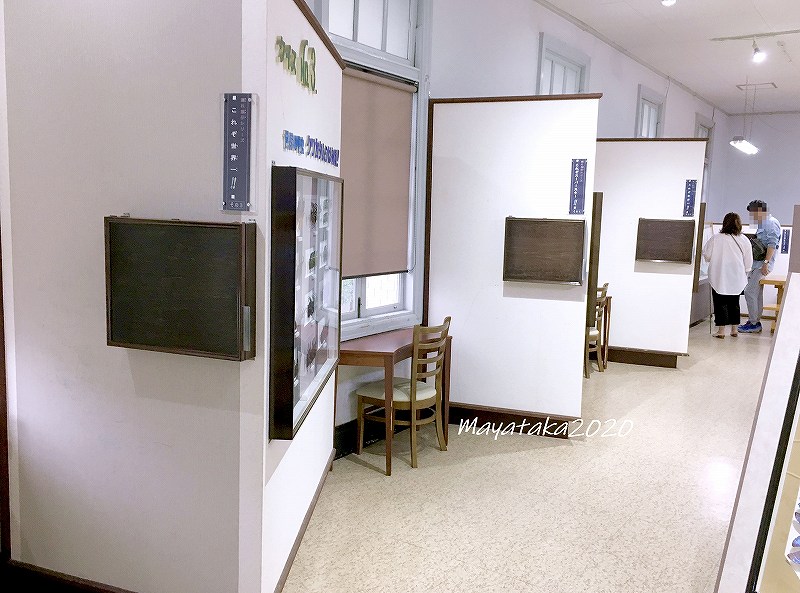 名和昆虫博物館の2階展示室机といす その２